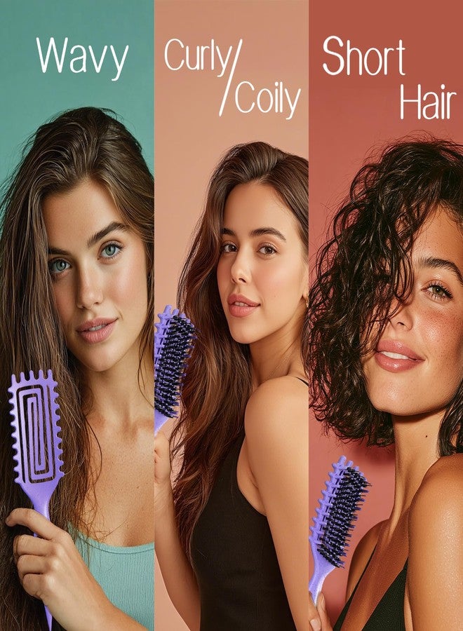 Tcsxady Curly Hair Brush,Curl Defining Brush for Effortlessly Defined Curls & Waves,Vented Hair Brush for Wet & Dry Hair,Women and Men,Reduces Frizz (Purple) - Image 5
